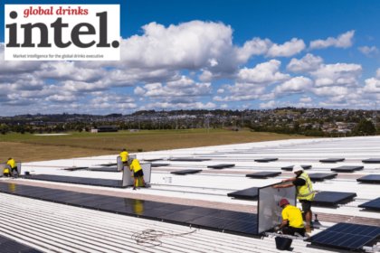 Solar panels being installed on a Lion brewery roof in New Zealand