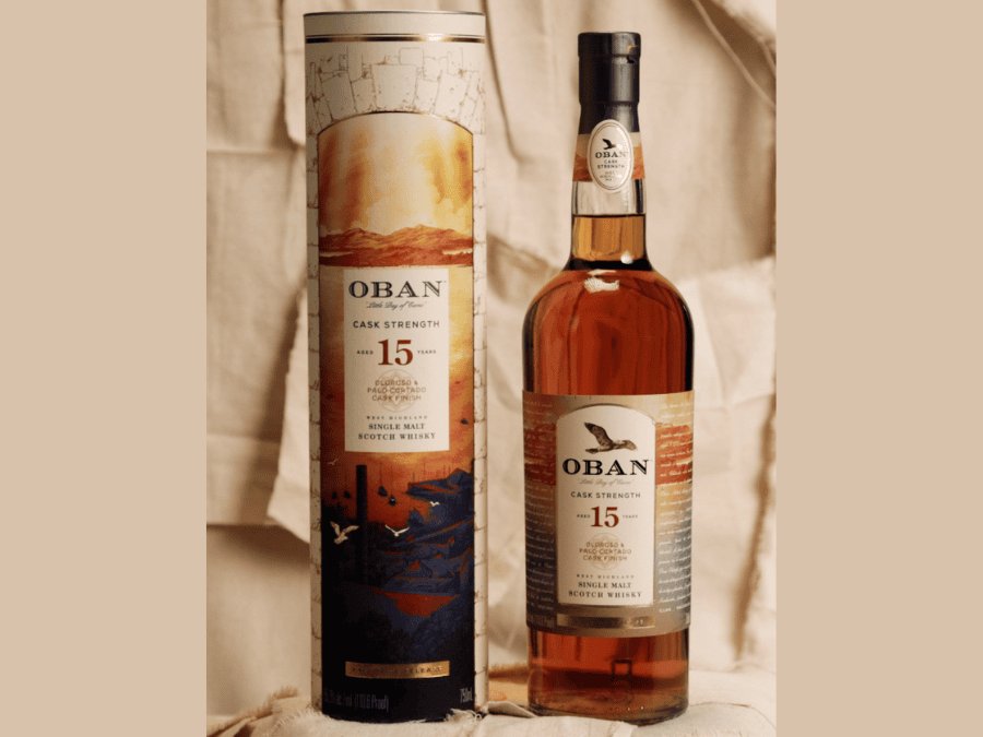 Oban 15 Cask Strength Sherry Cask Finish bottle and box