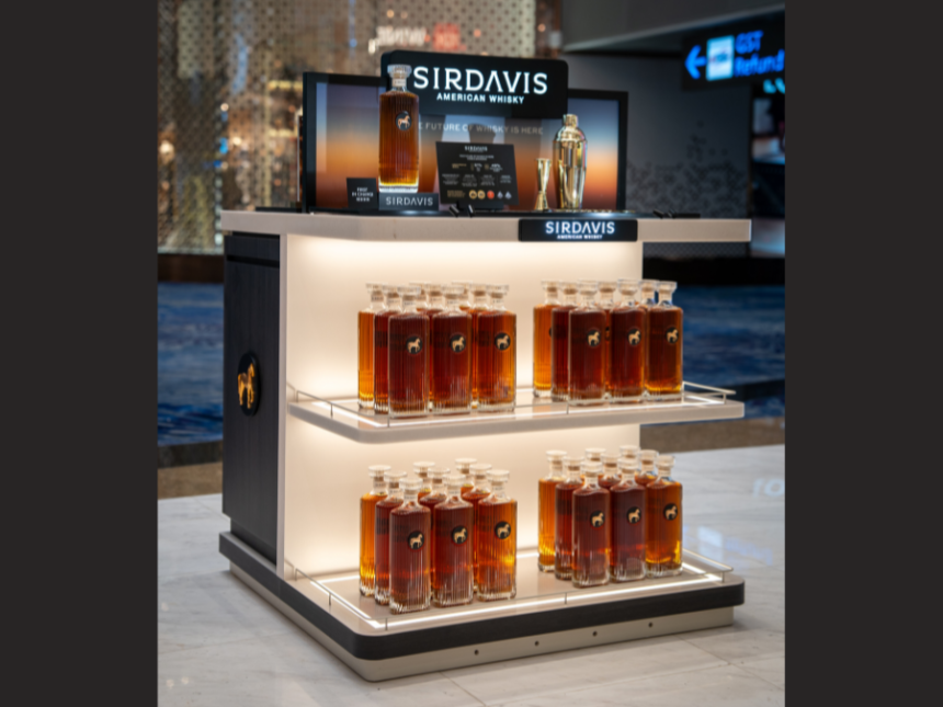 SirDavis American whiskey display in Asia GTR