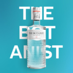 The Botanist bottle in front of font