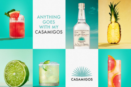 Casamigos bottle and serves in campaign image