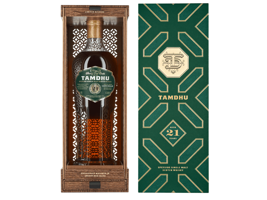 Tamdhu 21-year-old bottle and box