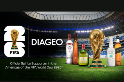 Diageo products next to FIFA World Cup Trophy