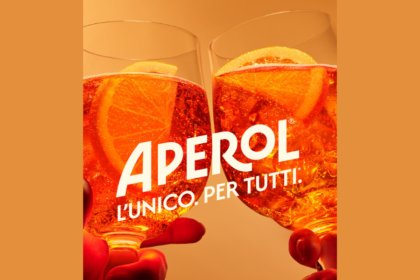 Aperol Spritz serves clinking for campaign