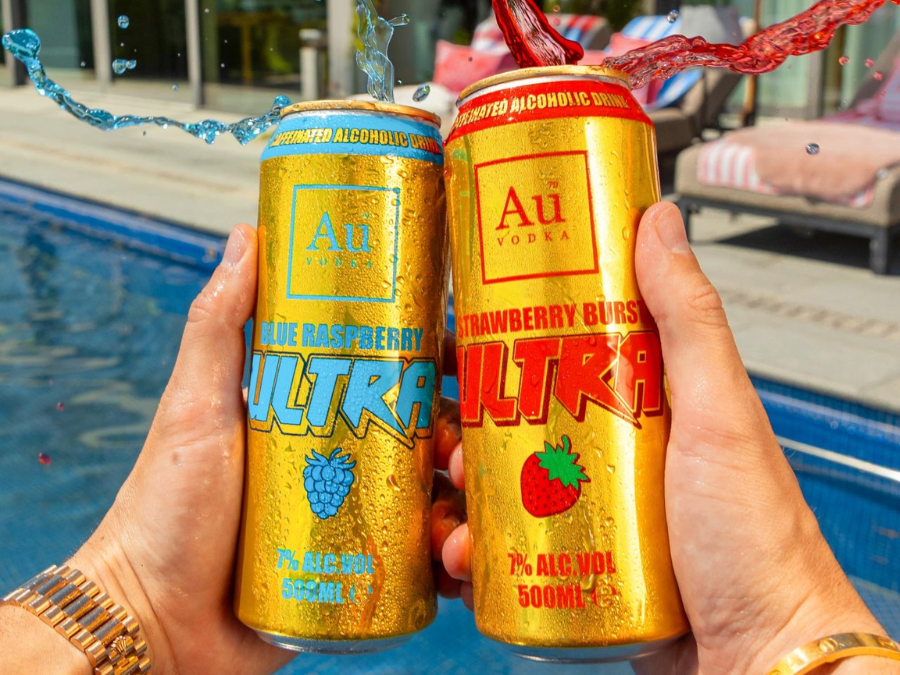 Au Vodka Ultra cans