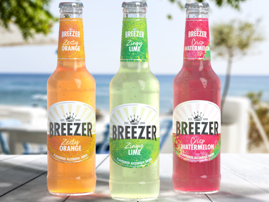 Bacardi Breezer three flavours in bottles