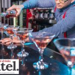 Bartender pouring cocktails