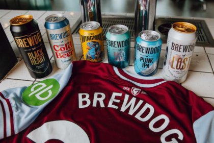 BrewDog beer and West Ham jersey