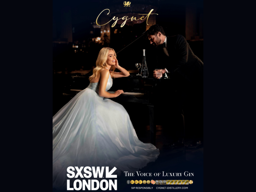 Katherine Jenkins with Cygnet Gin bottle