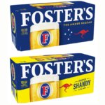 Foster's lager and shandy boxes with rebrand