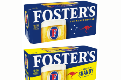 Foster's lager and shandy boxes with rebrand