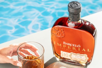 Ron Barcelo bottle next to serve