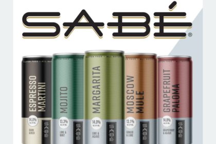 Sabe Beverages cans and logo