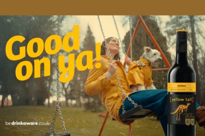 Still image from latest marketing for Yellow Tail wine brand