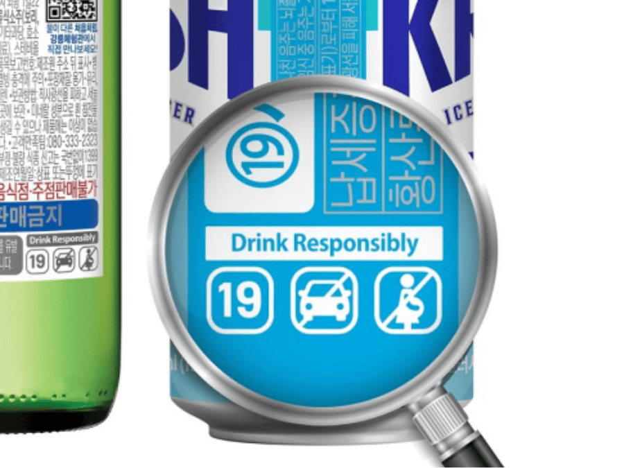Drink-driving labelling on Lotte Chilsung brands