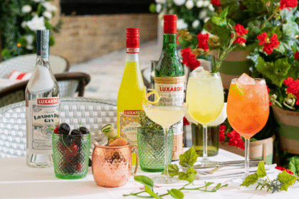 Luxardo bottles and glasses