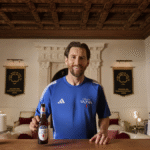 Lionel Messi with Michelob Ultra bottle