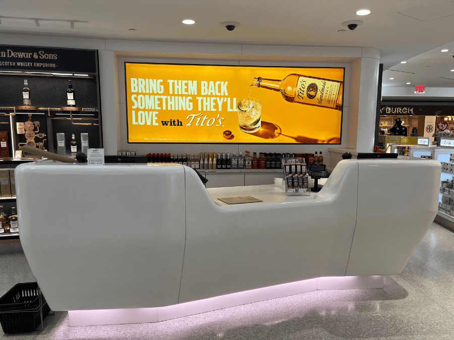Tito's Handmade Vodka activation in the global travel retail channel