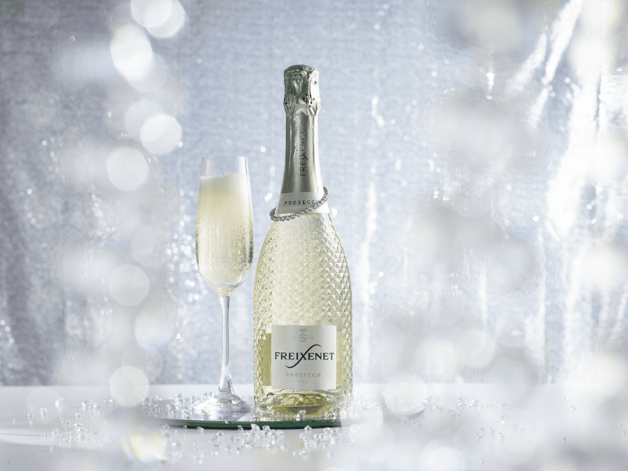 Freixenet bottle and glass