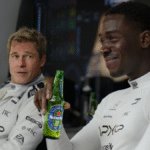 Brad Pitt and Damson Idris holding Heineken 0.0 bottle
