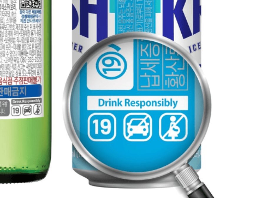 Drink-driving labelling on Lotte Chilsung brands