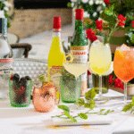 Luxardo bottles and glasses