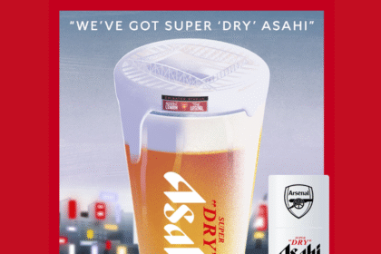 Asahi pint serve with Arsenal