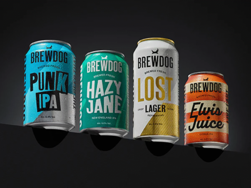 Rebranded packaging for BrewDog portfolio