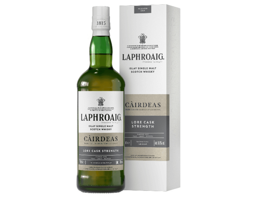 Laphroaig Lore Cask Strength bottle and box