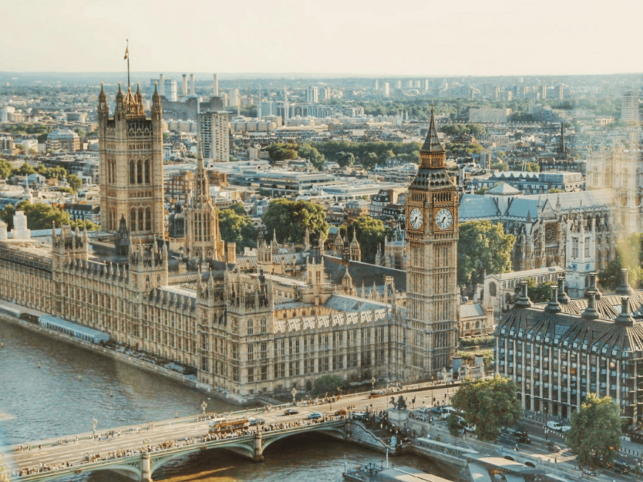 Houses of Parliament aerial view