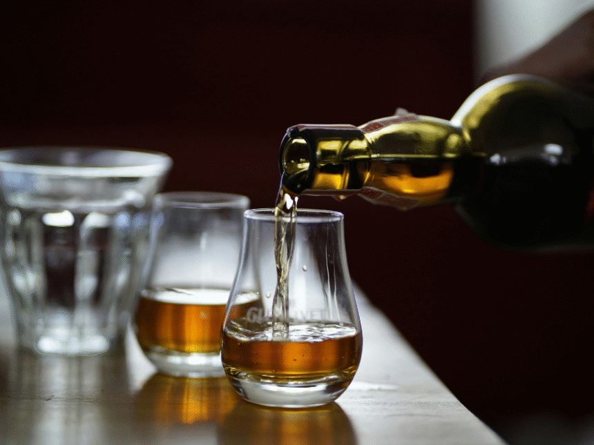 Scotch whisky being poured