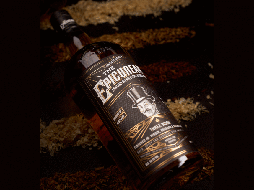 The Epicurean Three Wood Finish bottle