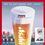 Asahi pint serve with Arsenal