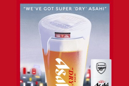 Asahi pint serve with Arsenal