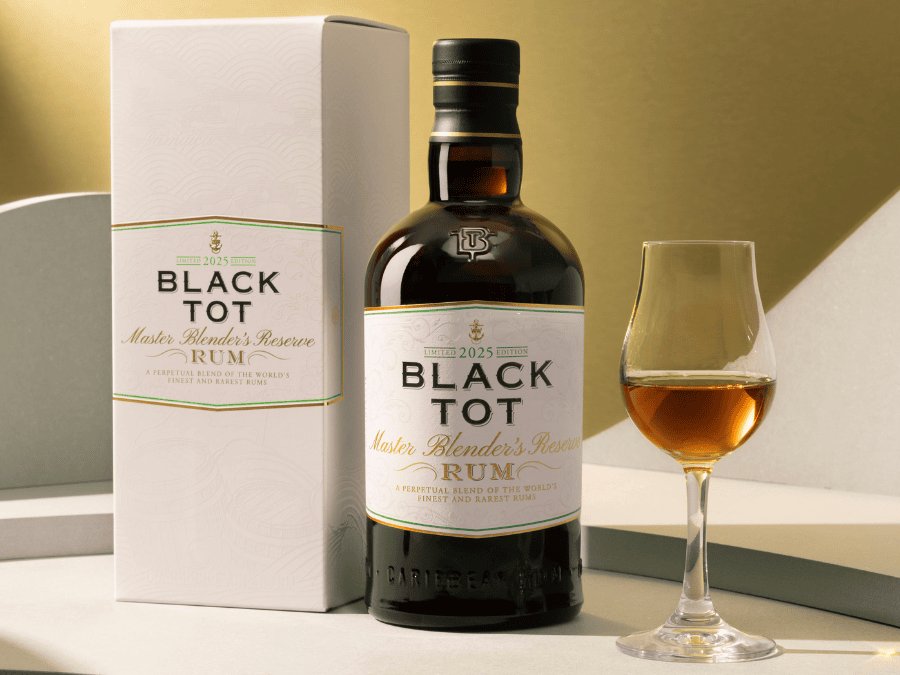 Black Tot Master Blender’s Reserve 2025 bottle and box