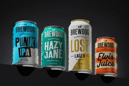 Rebranded packaging for BrewDog portfolio