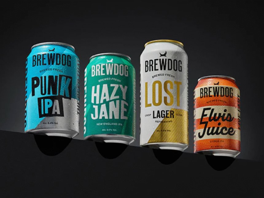 Rebranded packaging for BrewDog portfolio