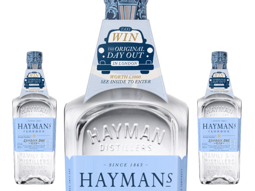 Hayman's of London neck tag for consumer promotion
