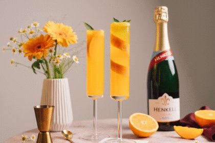 Henkell 0.0% bottle with two long serves