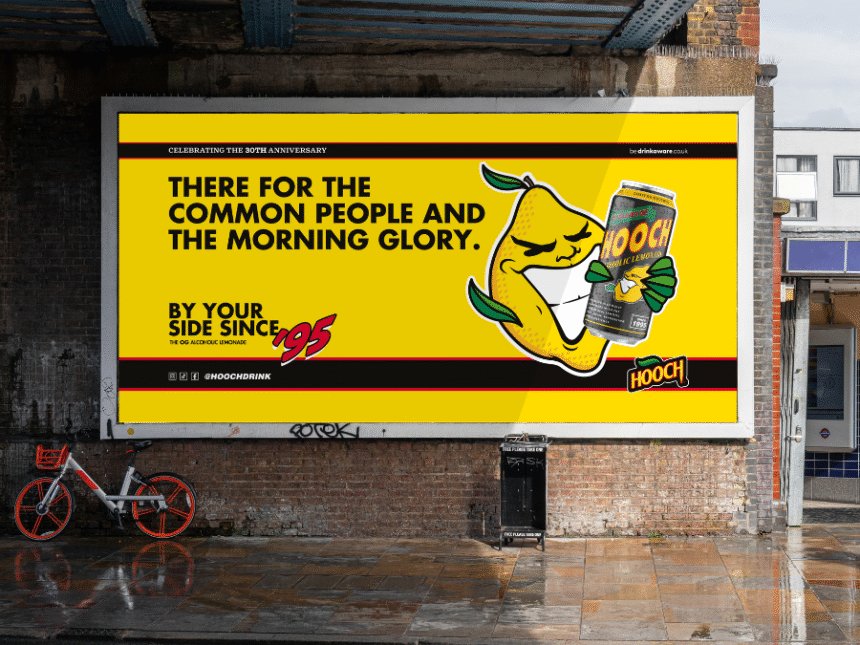 Hooch campaign billboard