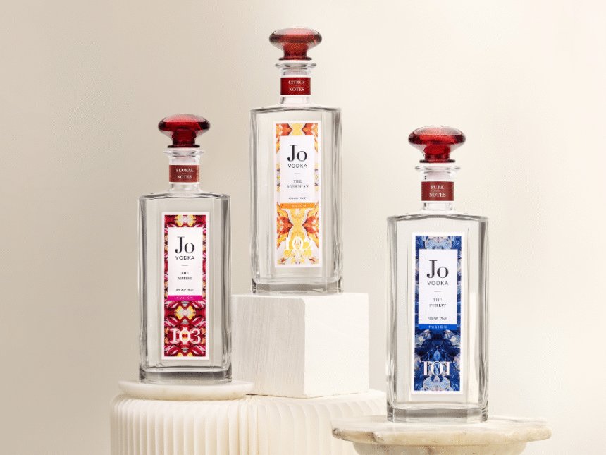 Jo Vodka bottles