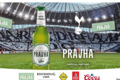Pravha brand and Tottenham logo