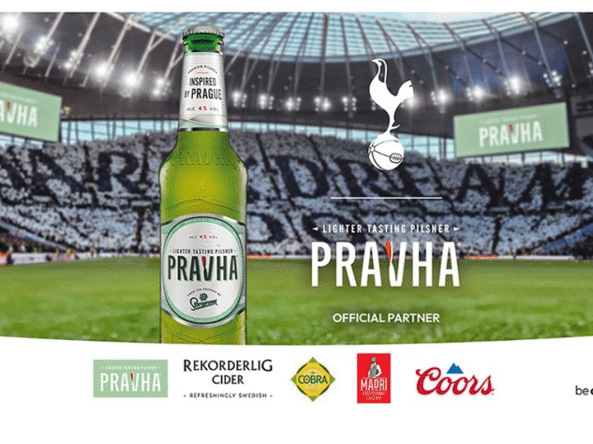 Pravha brand and Tottenham logo
