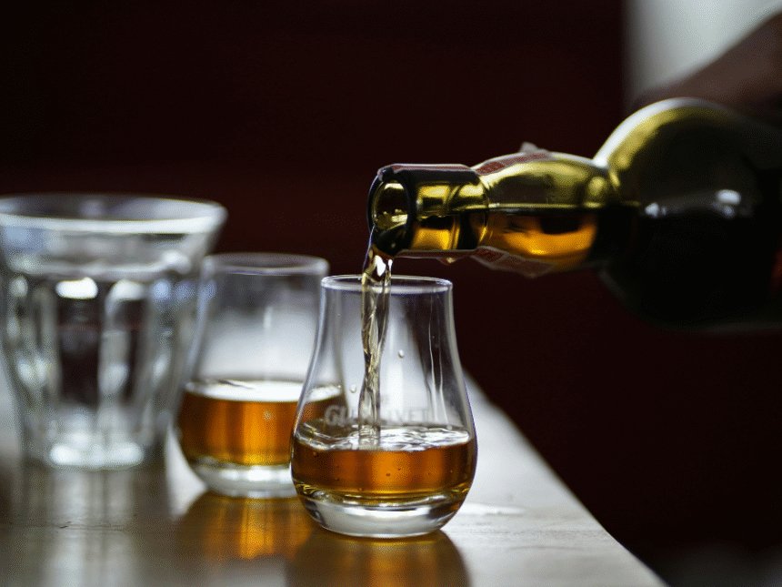 Scotch whisky being poured
