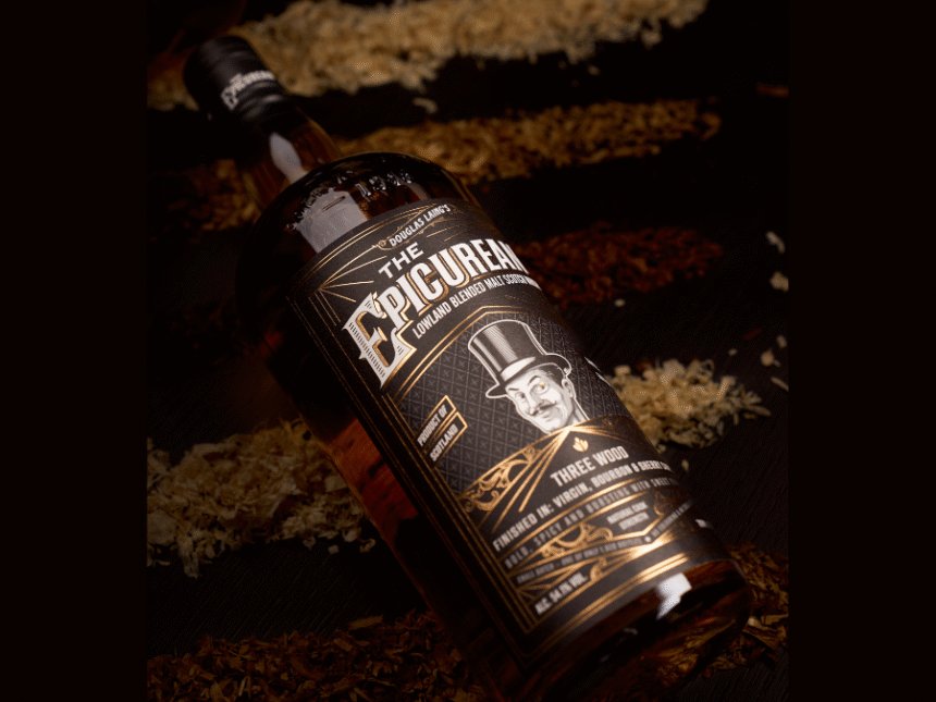 The Epicurean Three Wood Finish bottle