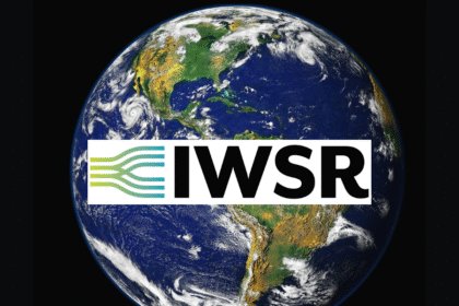 Earth from space with IWSR logo