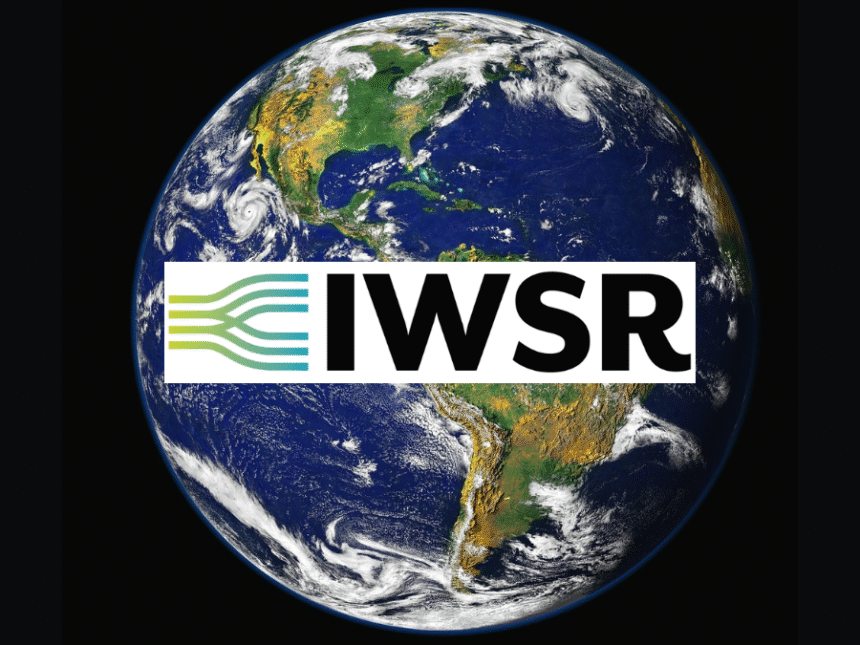 Earth from space with IWSR logo