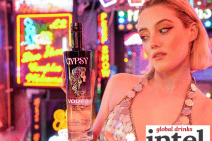 Gypsy Vodka bottle in a bar with a female consumer