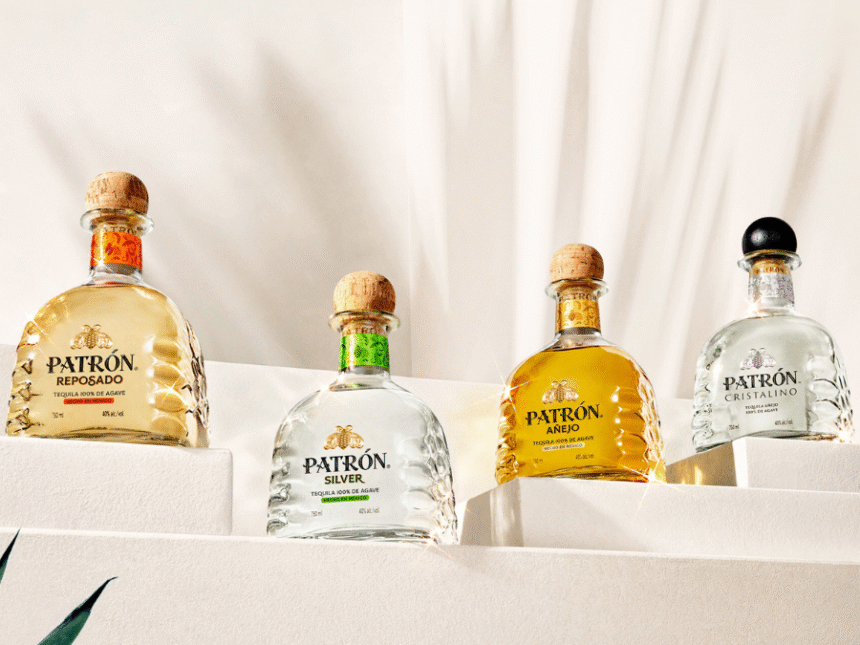 The four-strong Patron portfolio in redesigned bottles