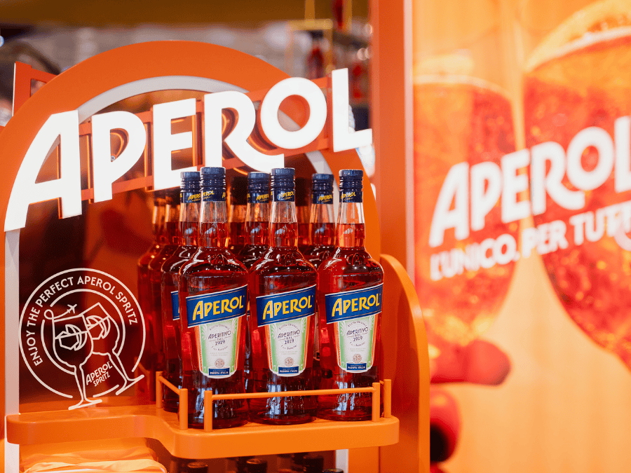 Aperol bottles in airport